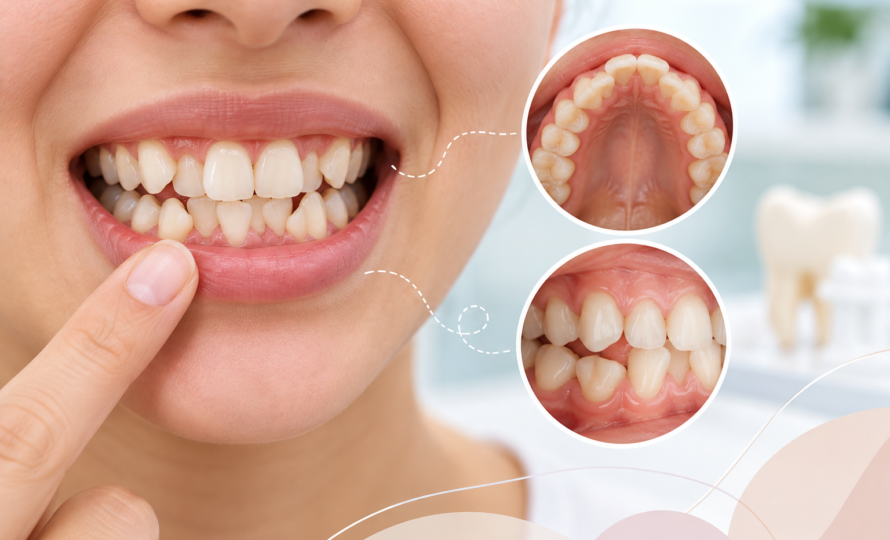 Crowded teeth showing overlapping and misaligned teeth