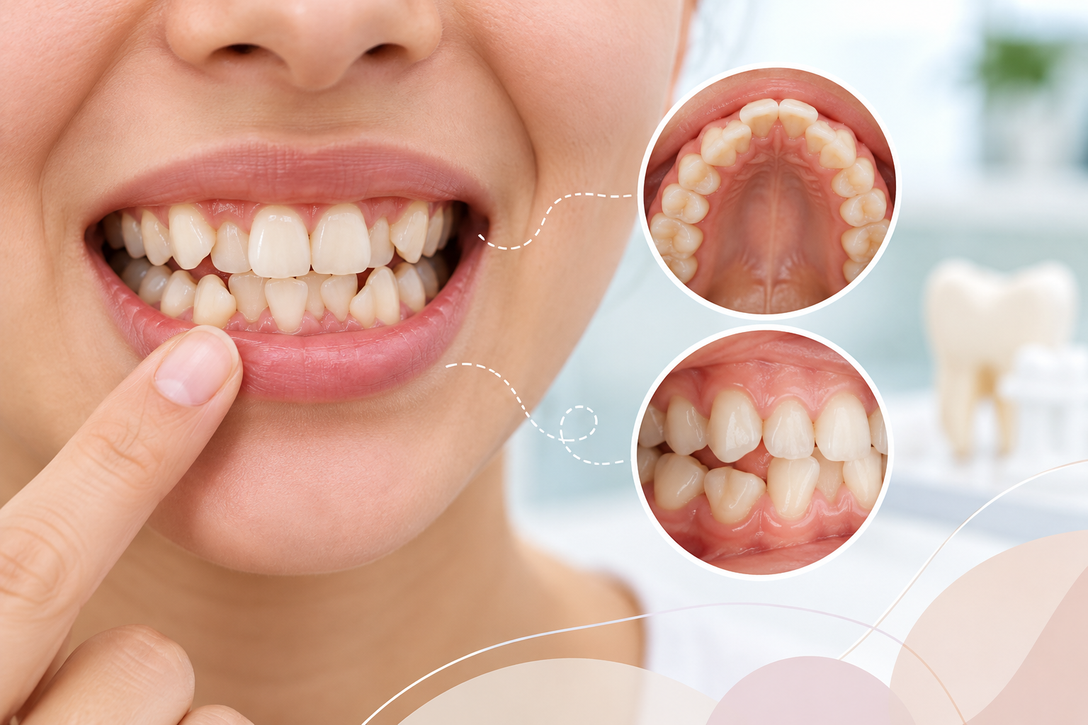 Crowded teeth showing overlapping and misaligned teeth